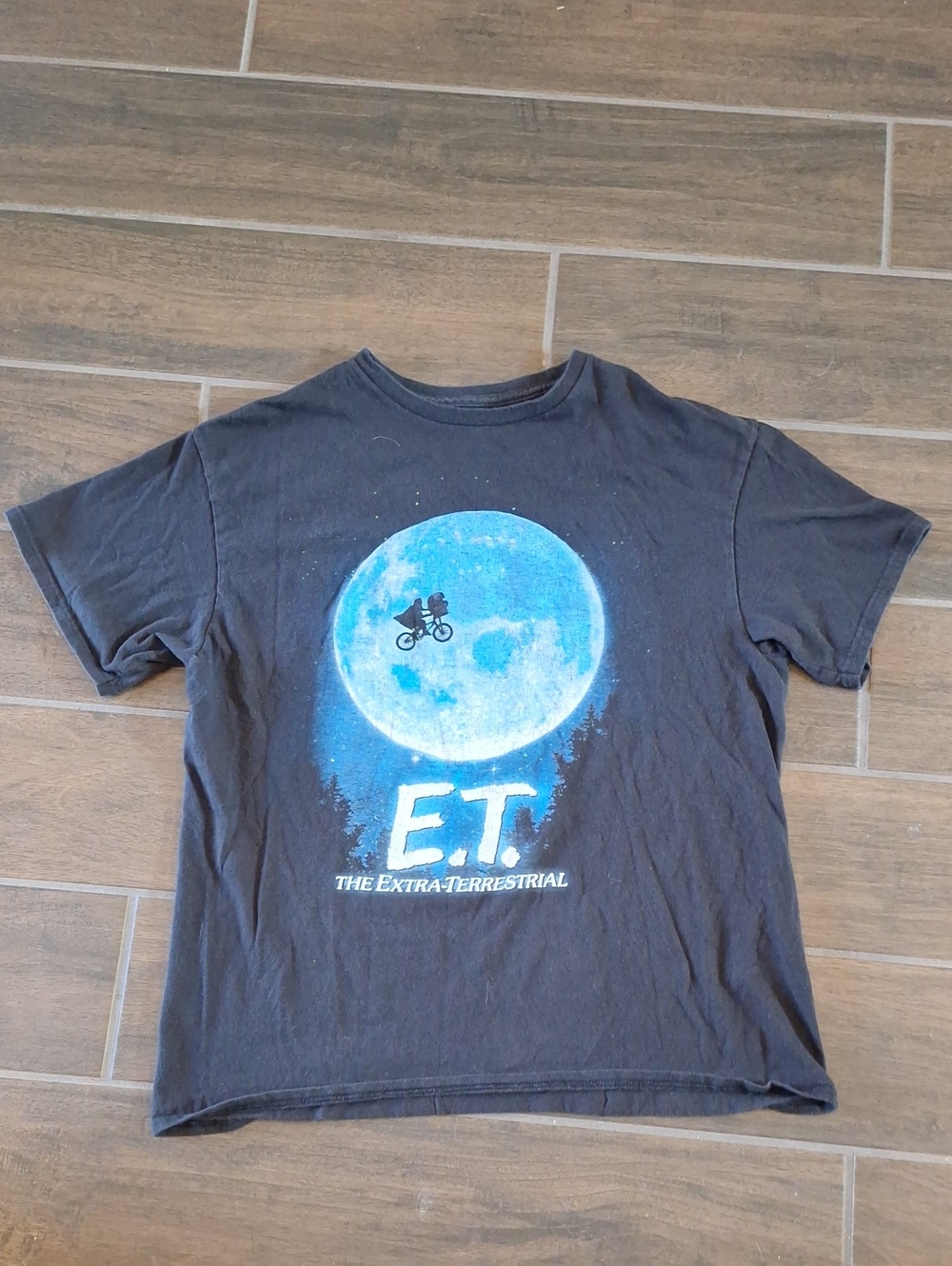 Vintage E.T. The Extra-Terrestrial Black Short Sleeve Cotton Graphic Tee Large